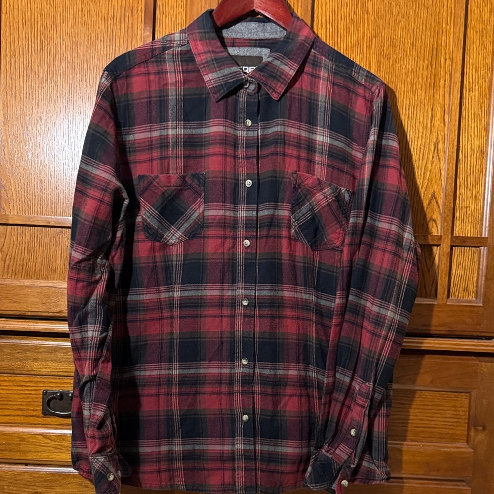 CQR Plaid Flannel Button Down Shirt Outdoor Hiking Buffalo Grunge Layer Rugged